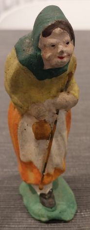 LOTTO 5 ANTICHE STATUINE PRESEPE PIEMONTESE ANNI 20-30 CM10 - Foto 3