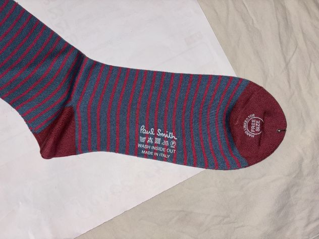 CALZE NUOVE CON CARTELLINO UOMO FIRMATE ORIGINALI”PAUL SMITH”MADE IN ITALY - Foto 4