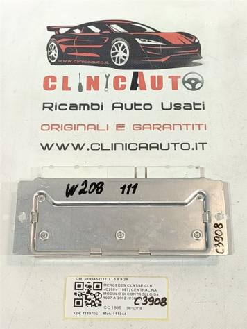 CENTRALINA MODULO DI CONTROLLO MERCEDES CLK Coupé W208 0195453132 111944 benzina 1998 (9702) - Foto 3
