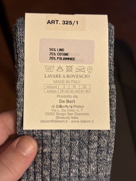 CALZE NUOVE CON CARTELLINO,UOMO,INTROVABILI,IN LINO,LEGGERE”DEBERT”MADE IN ITALY - Foto 4