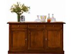 Credenza 3 porte 3 cassetti in legno massello con parti in multistrato e nobilit