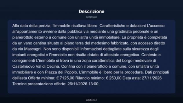 Immobile in asta di 64 m² in vendita a Castelnuovo di Val di Cecina - Foto 5
