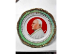 Piatto in ceramica con immagine pontefice fine anni 50