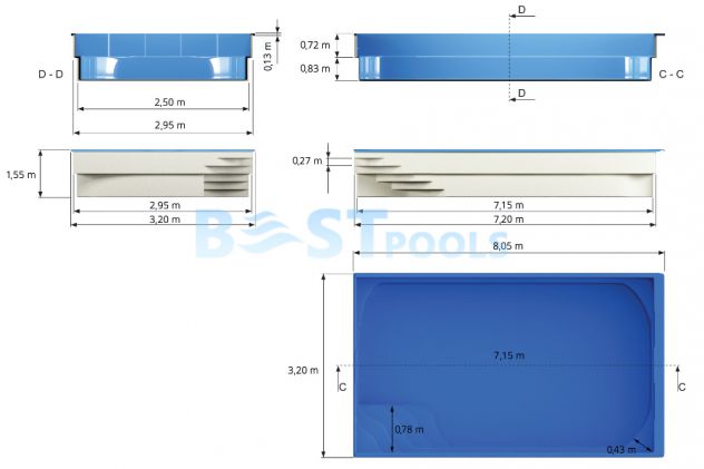 Piscina in vetroresina con sistema di filtraggio e trasporto - Foto 5
