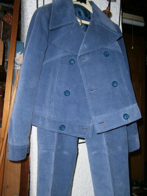 Abito sartoriale velluto millerighe da bambino 5/6 anni anni '70 - Foto 6