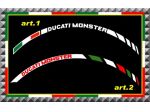 Adesivi cerchi moto DUCATI MONSTER tricolore - 18 pezzi