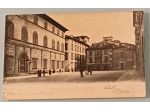 Cartolina d'epoca 1908 "viaggiata" che mostra Piazza Bernardini a Lucca.