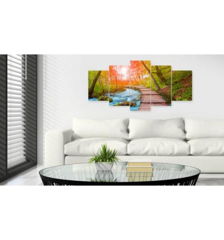 Quadro Sul Torrente Di Sera Cm.100x50 E 200x100 ARREDALACASA - Foto 2
