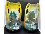 Coppia vasetti liberty in ceramica 17x8