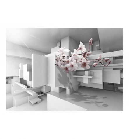Fotomurale Adesivo Fiori 3D Bianco E Nero ARREDALACASA - Foto 2