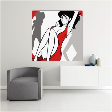 Quadro Margot Lupin dipinto a mano pop art