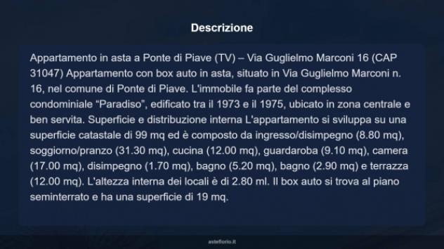 Immobile in asta di 99 m², box auto in vendita a Ponte di Piave - Foto 13