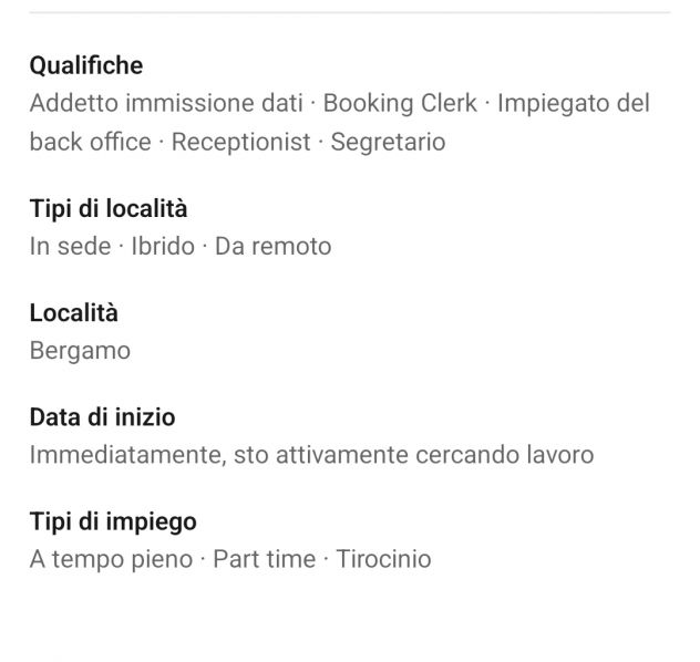 Cerco lavoro in zona Lallio/Bergamo/Dalmine