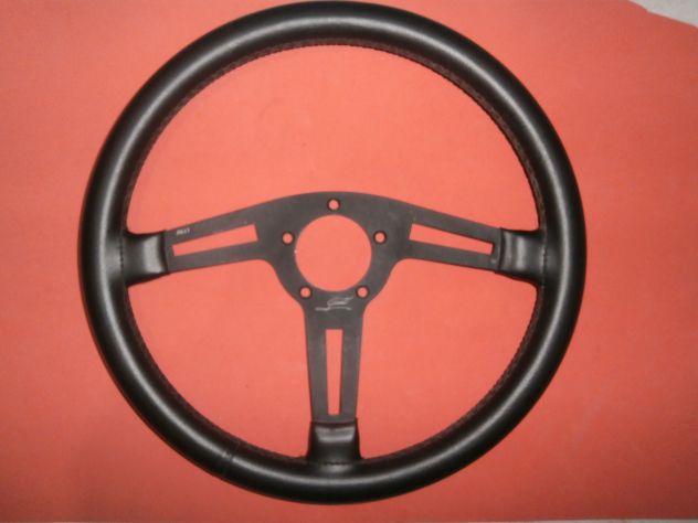 VOLANTE IN PELLE PER AUTO D'EPOCA ALFA FIAT LANCIA JOLLY ATTACCO 5 FORI D.35cm