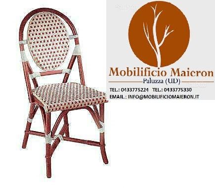 Sedie Bistrot cod 8137/x in intreccio per arredo esterno