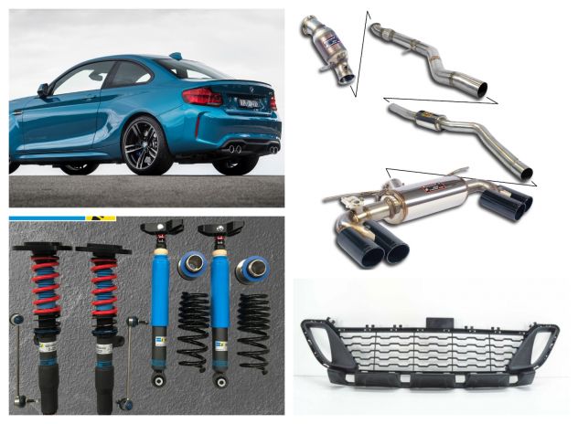 Bmw M2 paraurti cofano assetto regolabile silenziatore posteriore freni