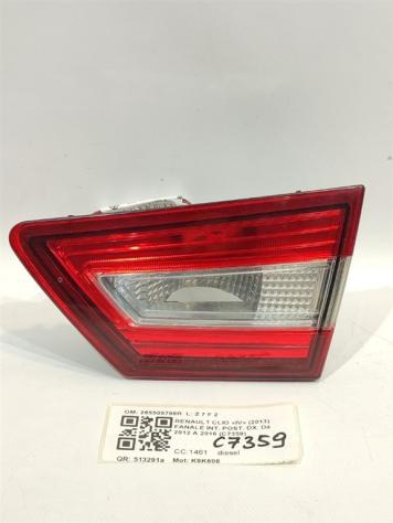 STOP POSTERIORE DESTRO INTEGRATO NEL PORTELLO RENAULT Clio Serie 265505796R K9K608 (0815)
