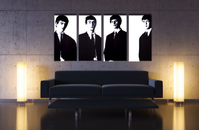 Quadro The Beatles dipinto a mano pop Art
