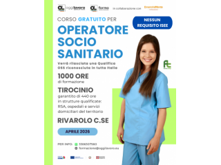 Corso gratuito per OPERATORE SOCIO SANITARIO - Rivarolo Canavese (TO)