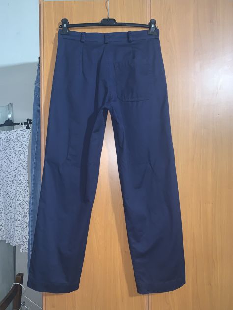 PANTALONI NUOVI DA LAVORO UNISEX IN COTONE BLU SCURO CON 4 TASCHE E CHIUSURA CON - Foto 10