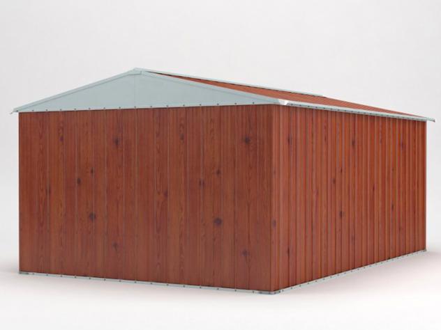 Box prefabbricato, casetta da giardino in lamiera zincata. Capanno deposito attrezzi in Acciaio Zincato 3.60 x 4.30 m x h2.10 m - 185 KG - 15,48 metri - Foto 4