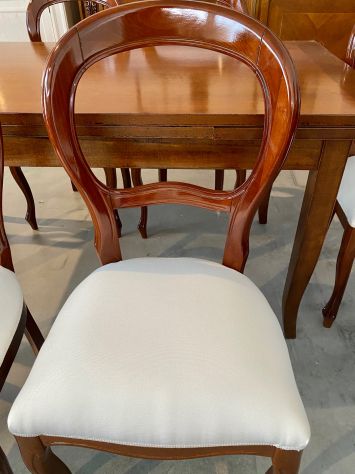 NUOVO SET 6 POLTRONCINE LUIGI FILIPPO NOCE MASSELLO, STILE '800 - Foto 4