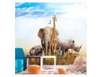 Fotomurale Adesivo Con Gli Animali Della Savana Arredalacasa