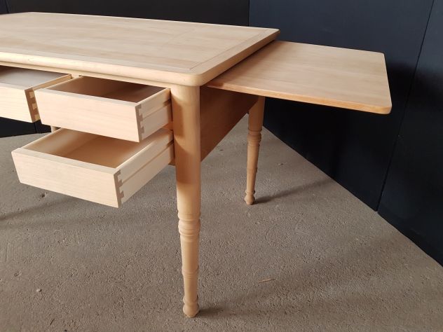 SCRIVANIE IN LEGNO GREZZO CON 5 CASSETTI E 2 TIRETTI LATERALI - NUOVE - Foto 6