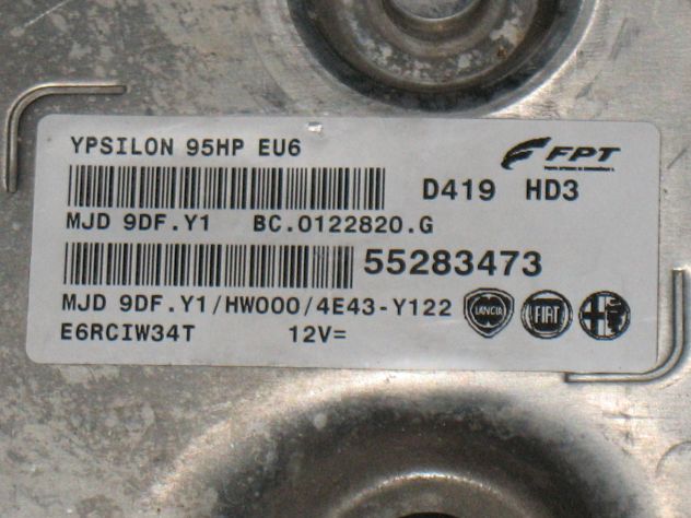 55283473 ECU CENTRALINA LANCIA YPSILON 95HP 55283473 MJD 9DF.Y1 HW000 - Foto 2