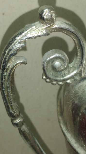ANFORA IN METALLO , A FORMA DI COPPA , VINTAGE  , ALTA 40 CM . ANNI 60 - Foto 9