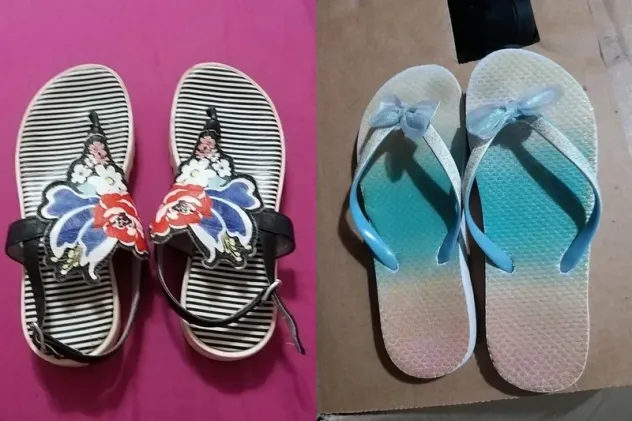 Sandali infradito bambina "simonetta" n. 33 in pelle più ciabatte infradito - Foto 6
