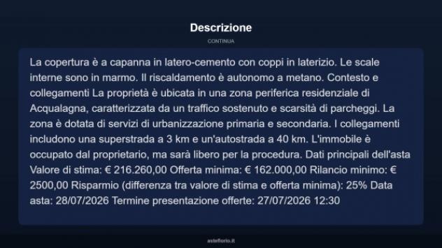 Immobile in asta di 175 m² con più di 5 locali e box auto in vendita a Acqualagna - Foto 14