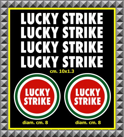 6 adesivi LUCKY STRIKE x tutte le moto e caschi