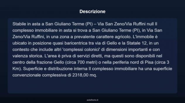 Immobile in asta di 2318 m² in vendita a San Giuliano Terme - Foto 4
