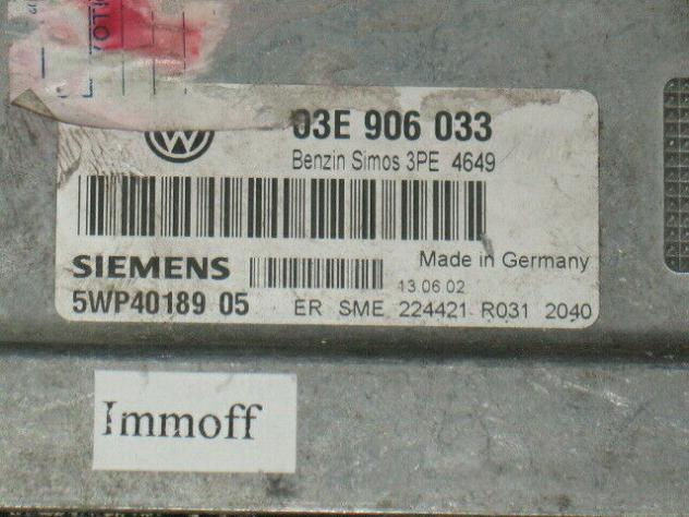 03E906033 ECU VW POLO 1.2 03E906033 5WP40163 04 5WP40189 05 - Foto 2