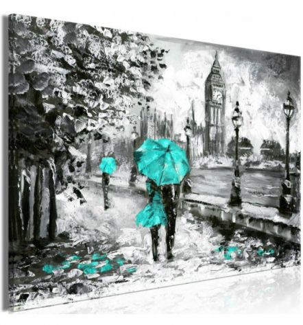 Quadro Ombrelli VERDI A Londra Cm.90x60 E 120x80 ARREDALACASA
