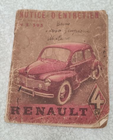 RENAULT 4cv uso e manutenzione