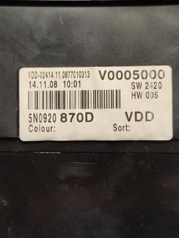 QUADRO STRUMENTI VOLKSWAGEN Tiguan 1° Serie 5N0920870D CBA (0711) - Foto 5