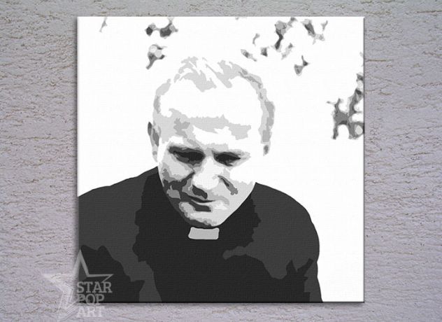 Papa Giovanni Paolo Secondo Pop art dipinto a mano - Foto 2