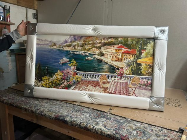 Quadro ecopelle barocco moderno sacra famiglia paesaggio frutta con spedizione - Foto 5