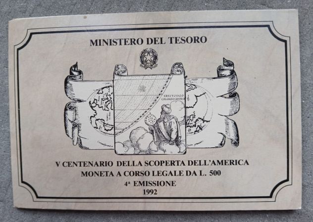 REPUBBLICA ITALIANA - 500 LIRE SCOPERTA AMERICA 1992 4a EMISSIONE - Foto 4
