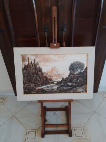 Cavaletto Artigianale E Dipinto Pittura Esposizione Vintage Made In Francia - Foto 9