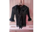 Camicetta donna con volant nera