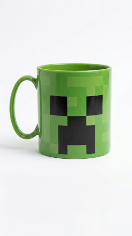 Tazza Plastica Minecraft Creeper 390ml per Microonde nuova