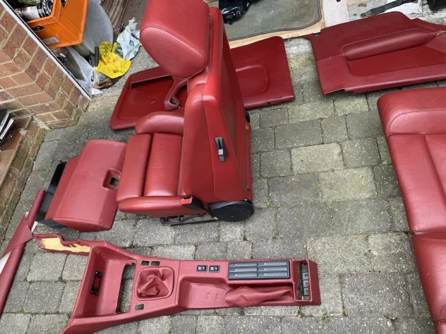 BMW E30 M3 Interni in pelle rossa / riscaldati / rosso cremisi / rosso cardinale - Foto 5