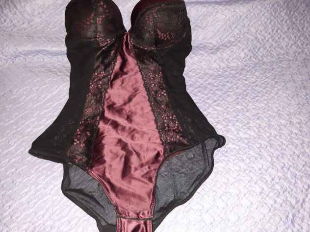 Baby Doll sexy rosso nero raso Tg S - NUOVO