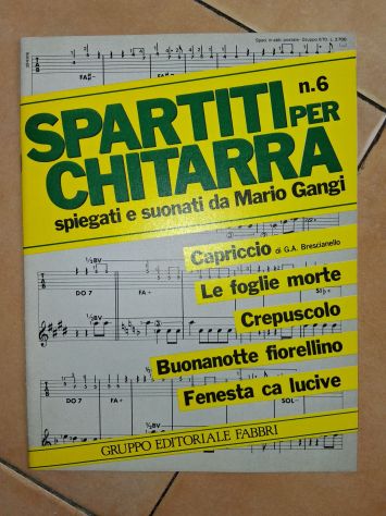 Blocco di 9 Spartiti e Corsi di Chitarra Vintage di Cimma - Gangi - Carcassi - Foto 4