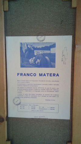 QUADRO DIPINTO FRANCO MATERA del 1978 30x60 tecnica mista "Musicisti di strada" - Foto 3