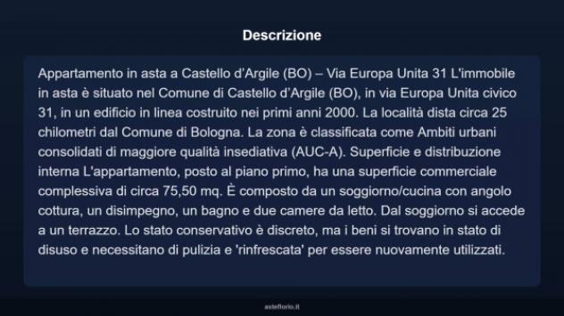 Immobile in asta di 75 m², box auto in vendita a Castello d'Argile - Foto 4