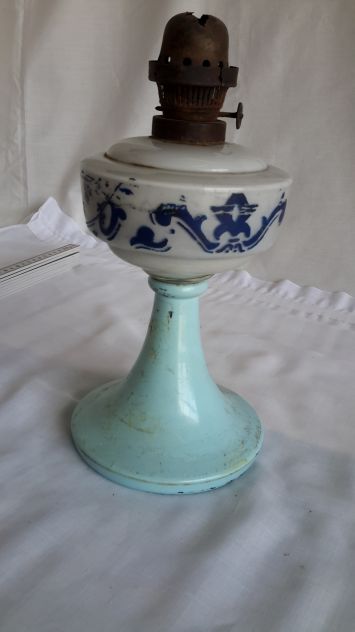 Lucerna con laccatura verde-azzurra antica in Opalino - Foto 4